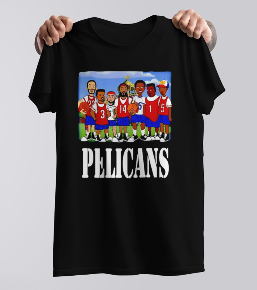 Recess Cartoon Style Characters With Basketball Jerseys Pelicans T-Shirt