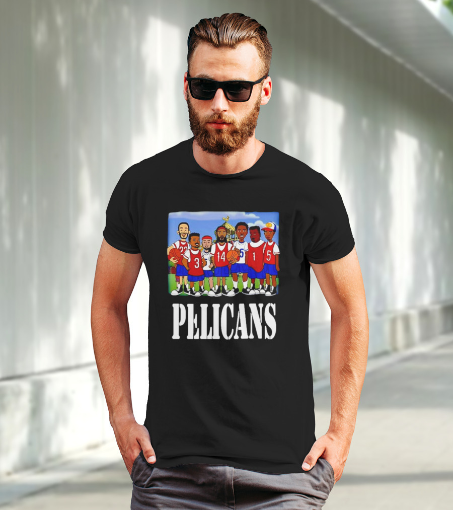 Recess Cartoon Style Characters With Basketball Jerseys Pelicans T-Shirt