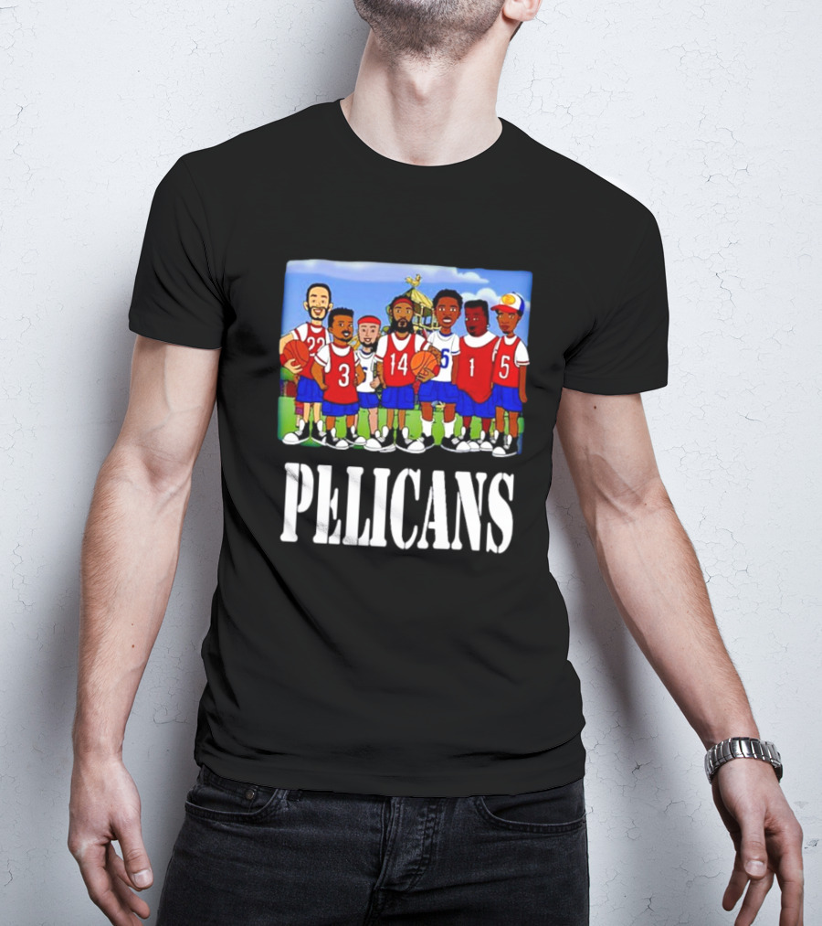 Recess Cartoon Style Characters With Basketball Jerseys Pelicans T-Shirt