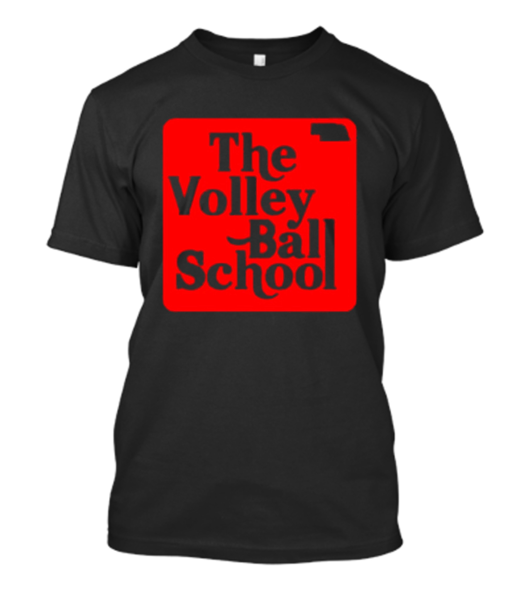 The Volleyball School Nebraska Red Square Text T-Shirt