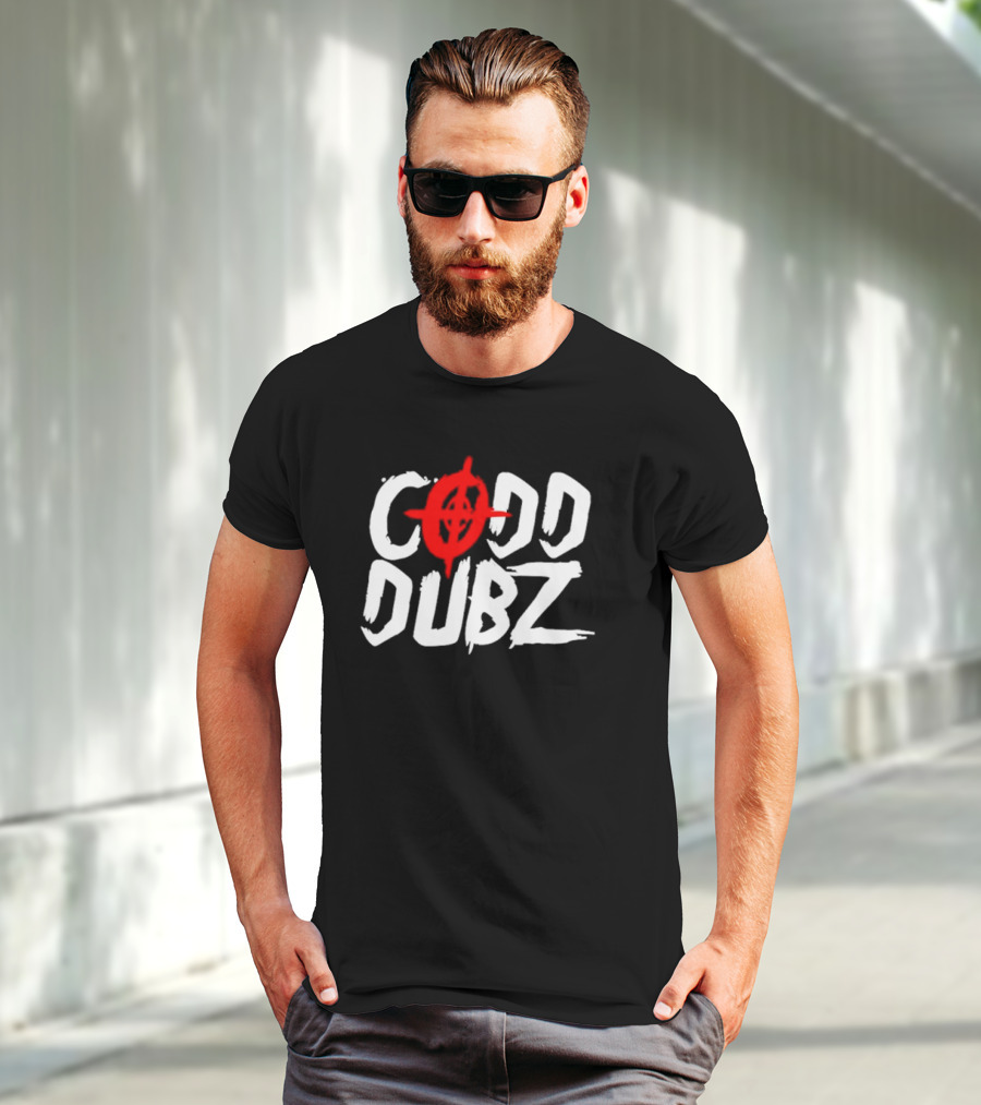 CODD DUBZ Target Dubz Red Target Symbol Bold White Letters T-Shirt