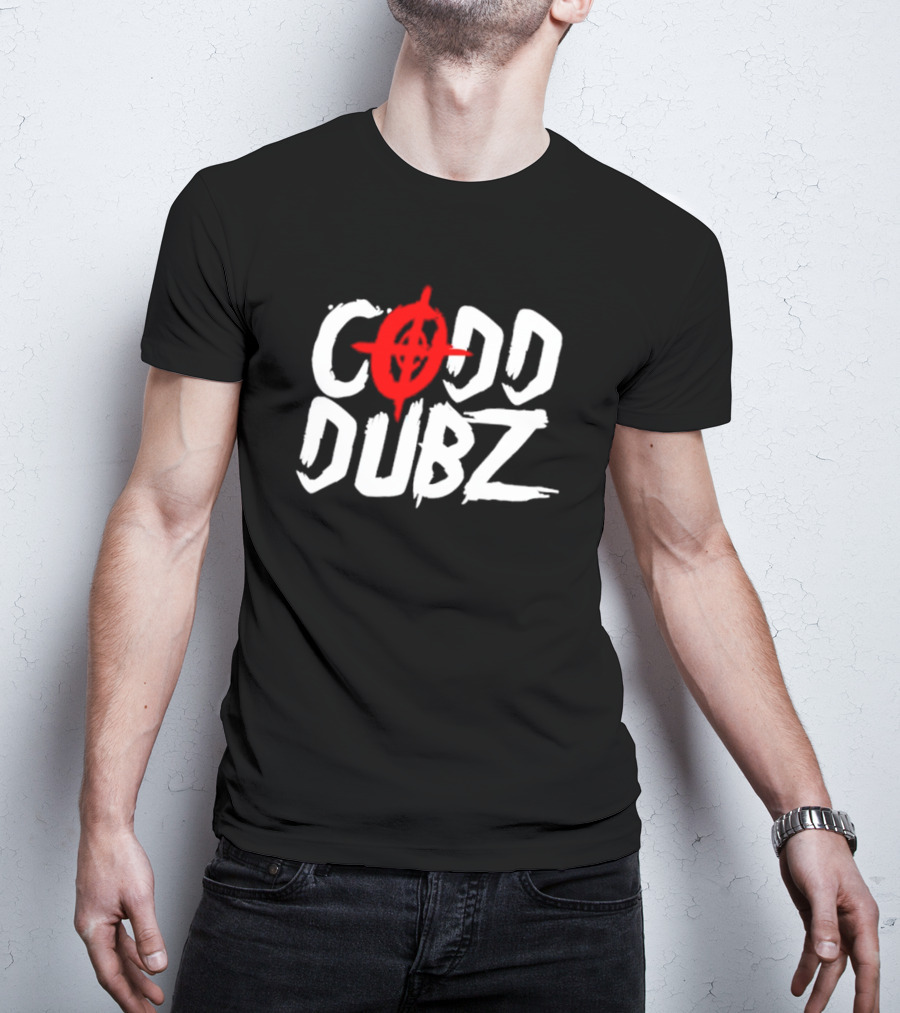 CODD DUBZ Target Dubz Red Target Symbol Bold White Letters T-Shirt