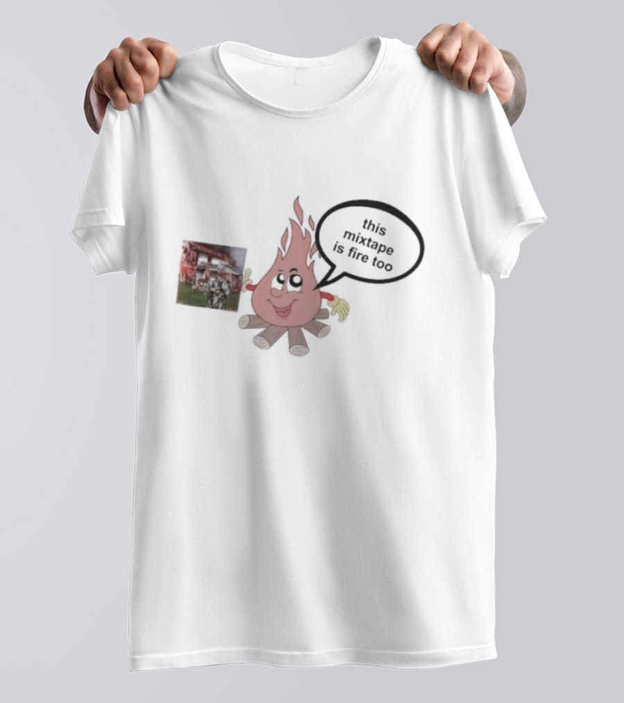 Dillon Francis This Mixtape Is Fire Too Flame Character Holding Album T-Shirt