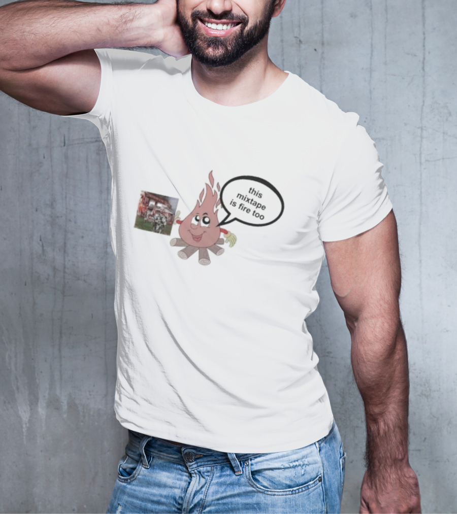 Dillon Francis This Mixtape Is Fire Too Flame Character Holding Album T-Shirt