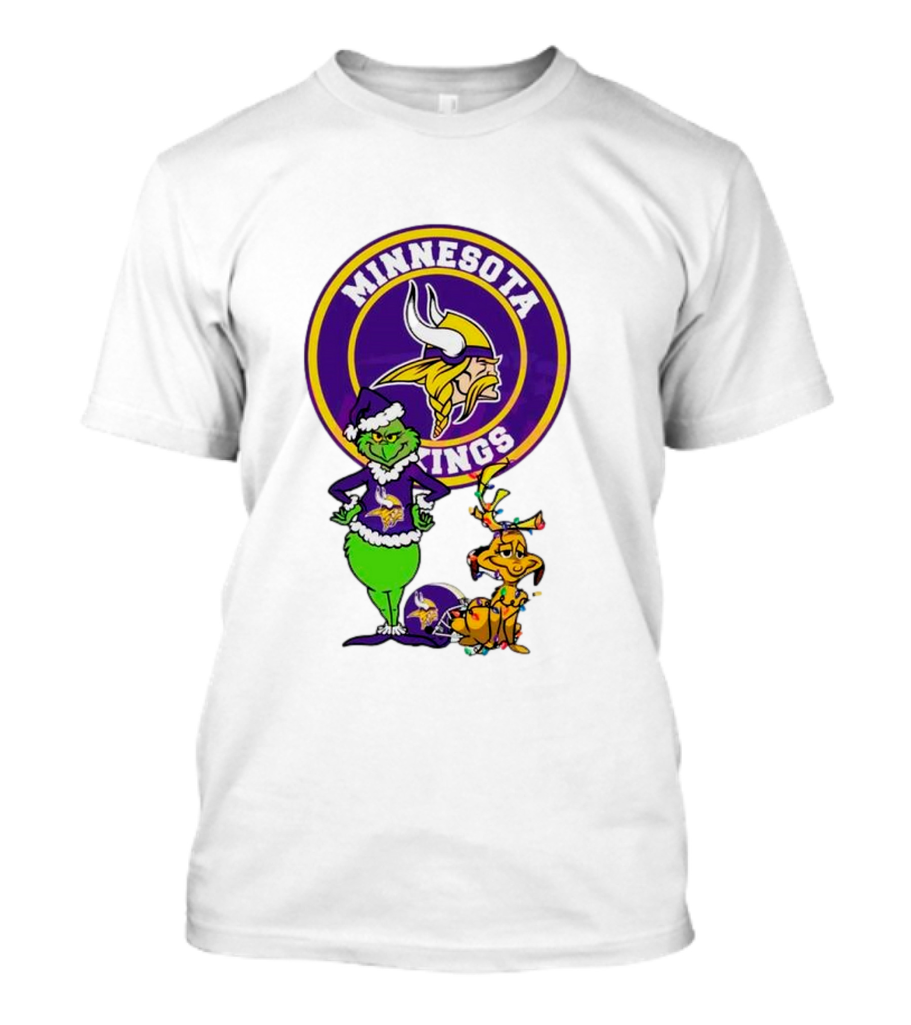 Grinch And Max Minnesota Vikings Christmas Fan Collaboration T-Shirt