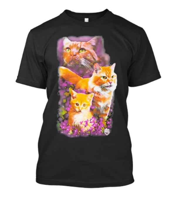 Opticgaming Scump Cat Trio Among Blossoms T-Shirt