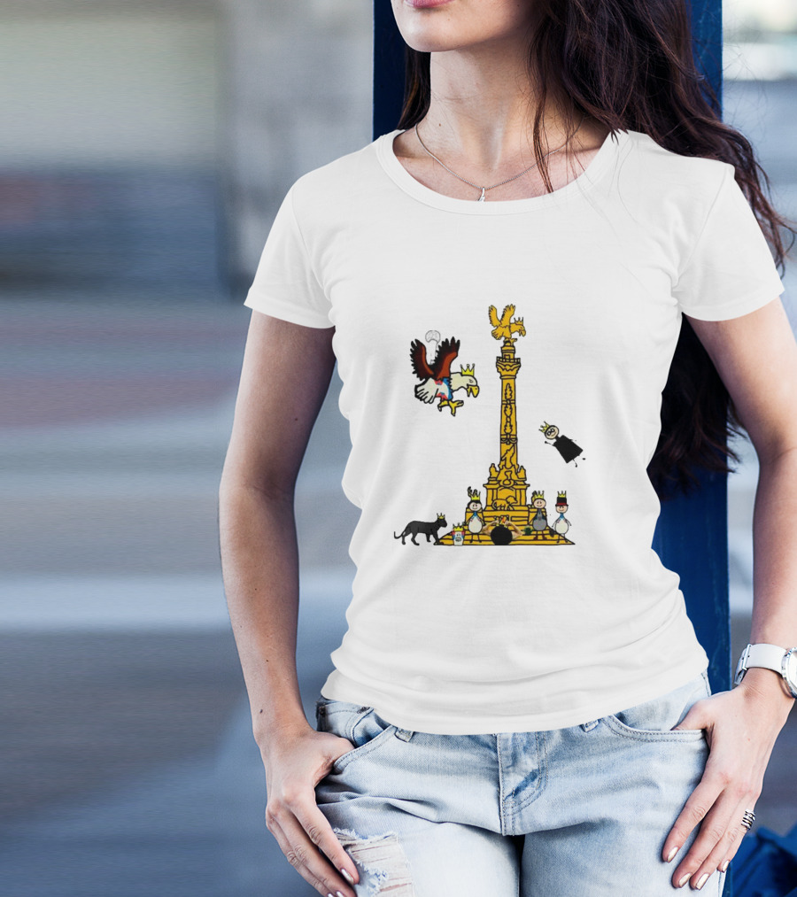 America Campeon Angel De La Independencia Cartoon Icons T-Shirt