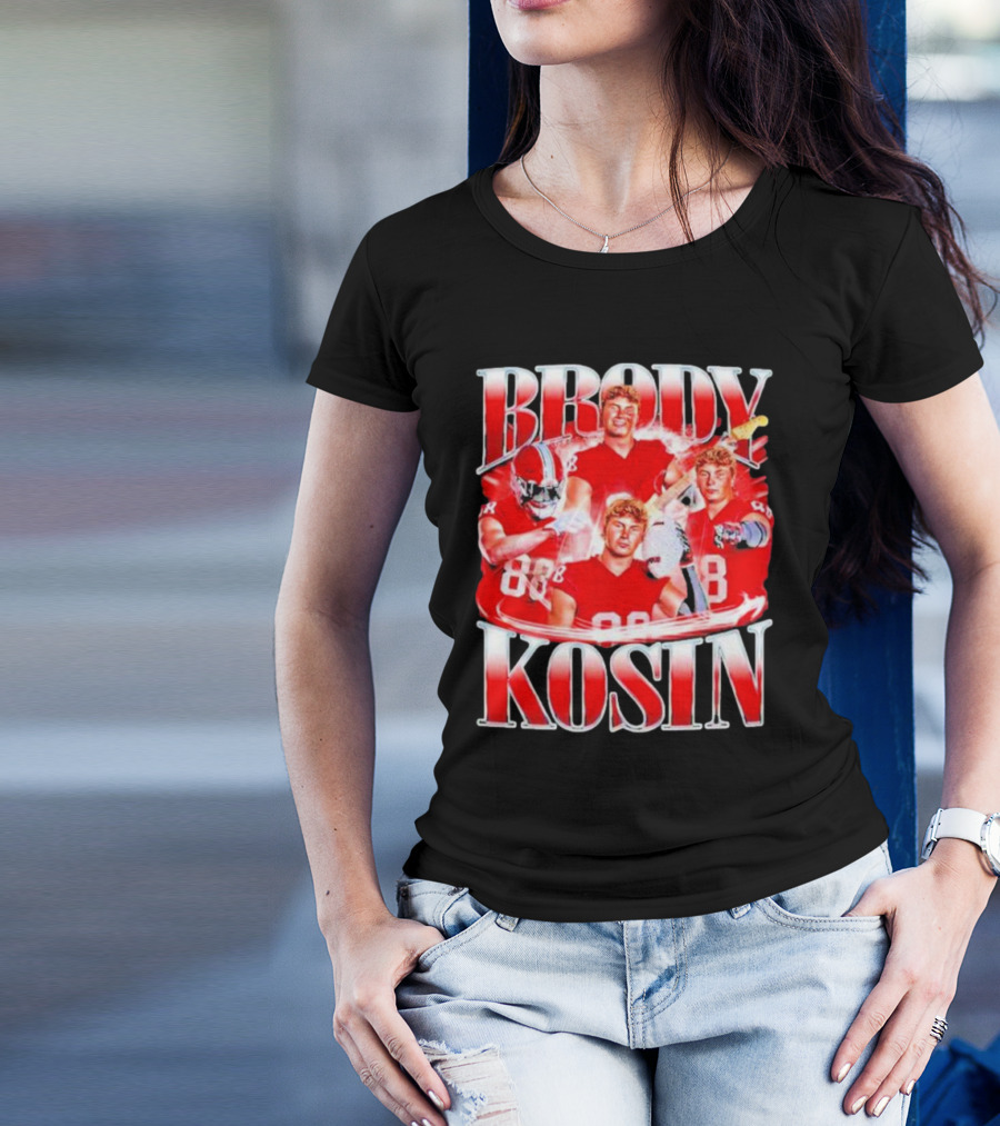 Brody Kosin Indiana Hoosiers 88 Red Football Vintage T-Shirt