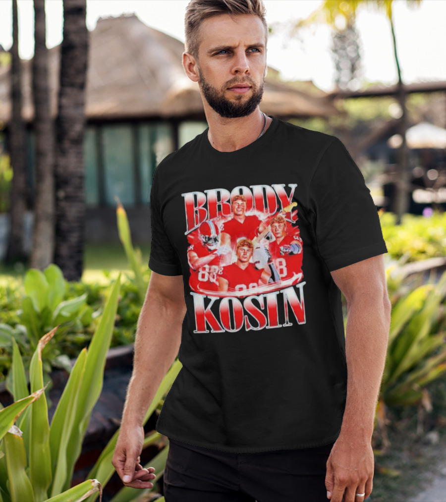 Brody Kosin Indiana Hoosiers 88 Red Football Vintage T-Shirt