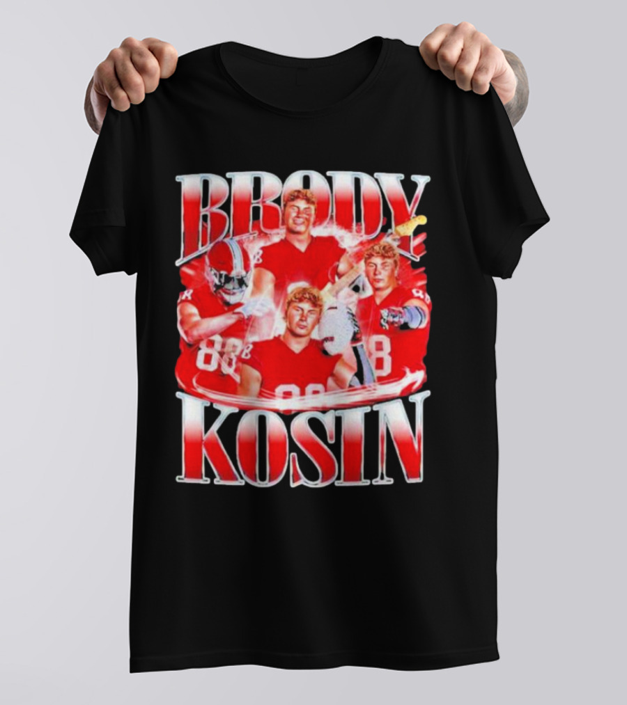 Brody Kosin Indiana Hoosiers 88 Red Football Vintage T-Shirt