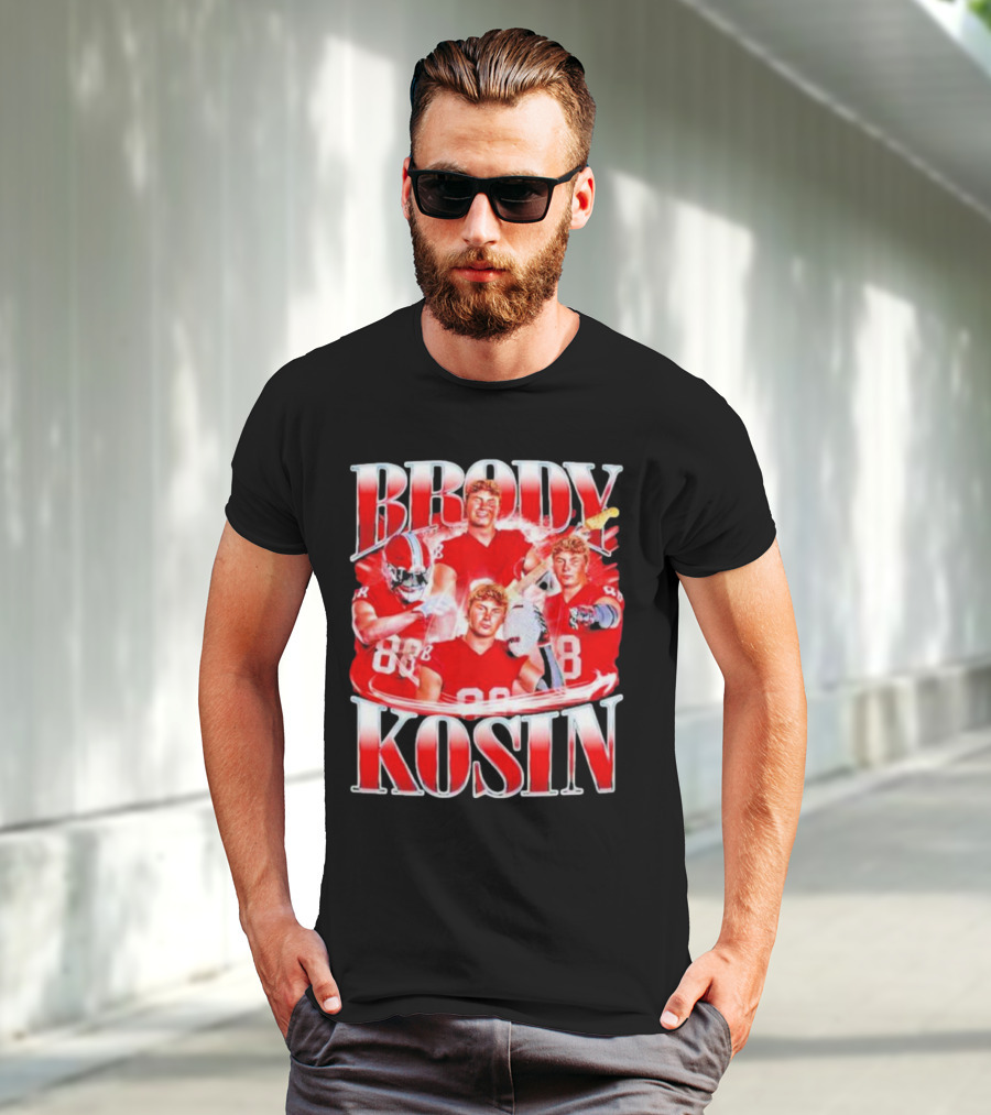 Brody Kosin Indiana Hoosiers 88 Red Football Vintage T-Shirt