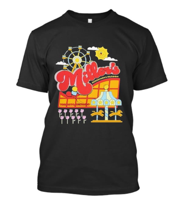 Miller's Miraculous Meadow Toronto Ontario Ferris Wheel Carousel Sun And Clouds T-Shirt