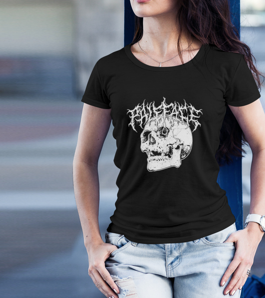 Paleface Skull Art With Gothic Script T-Shirt