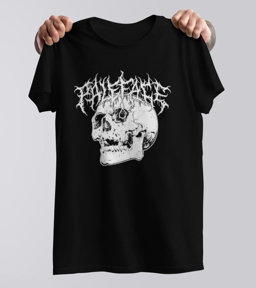 Paleface Skull Art With Gothic Script T-Shirt