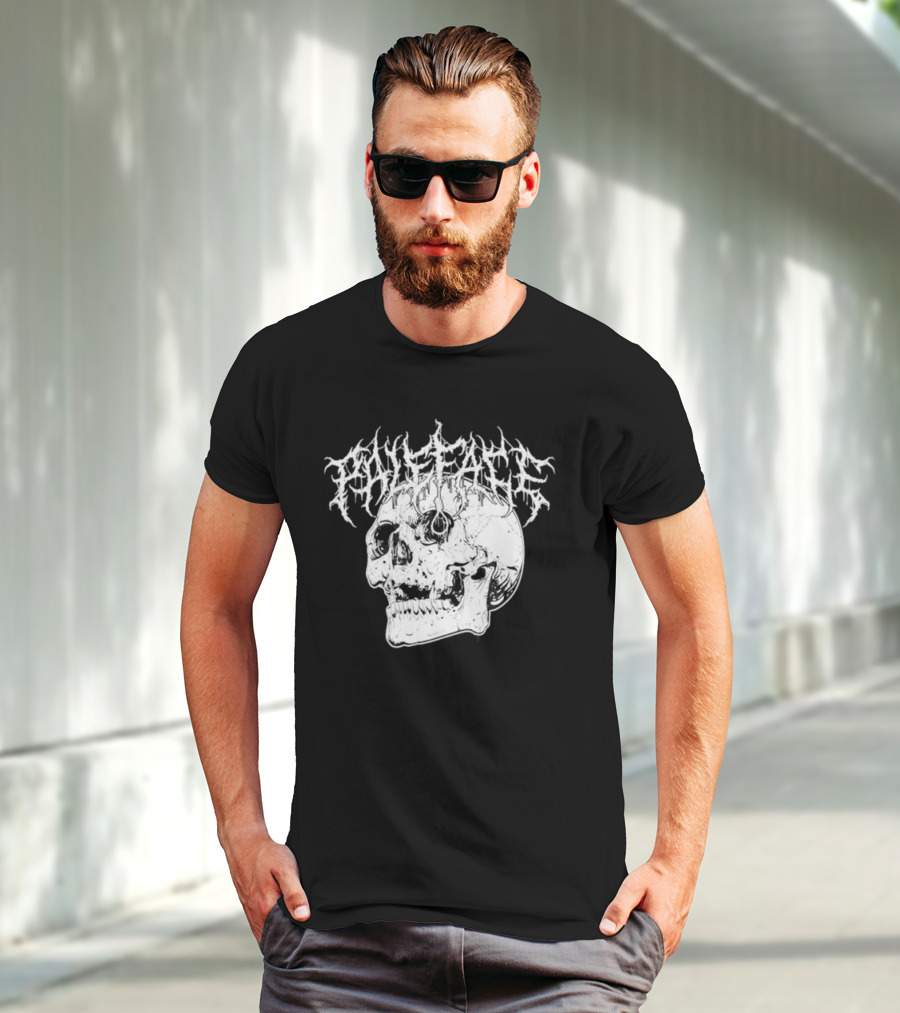 Paleface Skull Art With Gothic Script T-Shirt