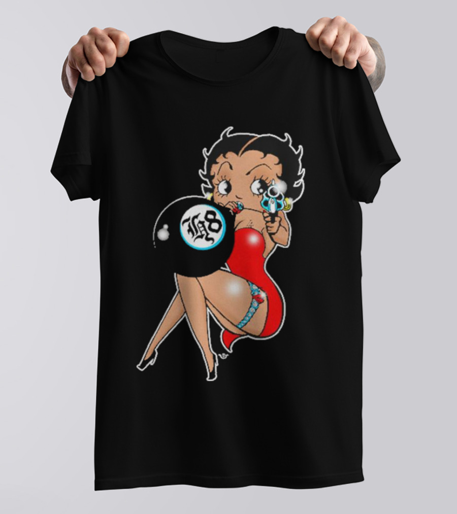 Section H8 Betty Boop Eight Ball Gun T-Shirt