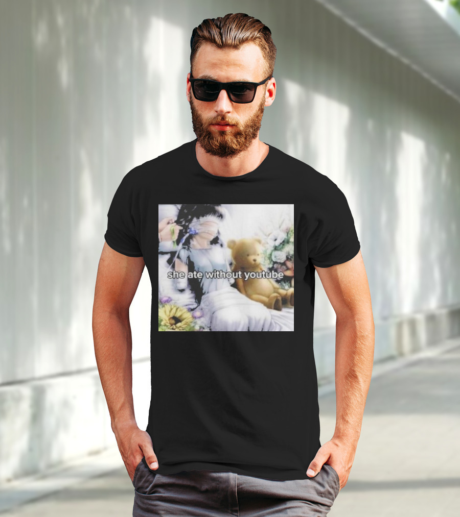 She Ate Without YouTube Floral Teddy Bear Aesthetic T-Shirt