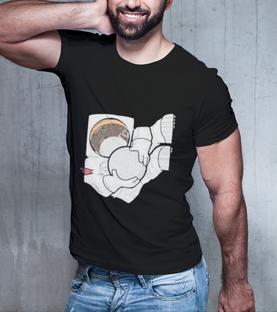 Strange Planet Ohio Moonwalker Cosmic Astronaut Holding Celestial Sphere T-Shirt