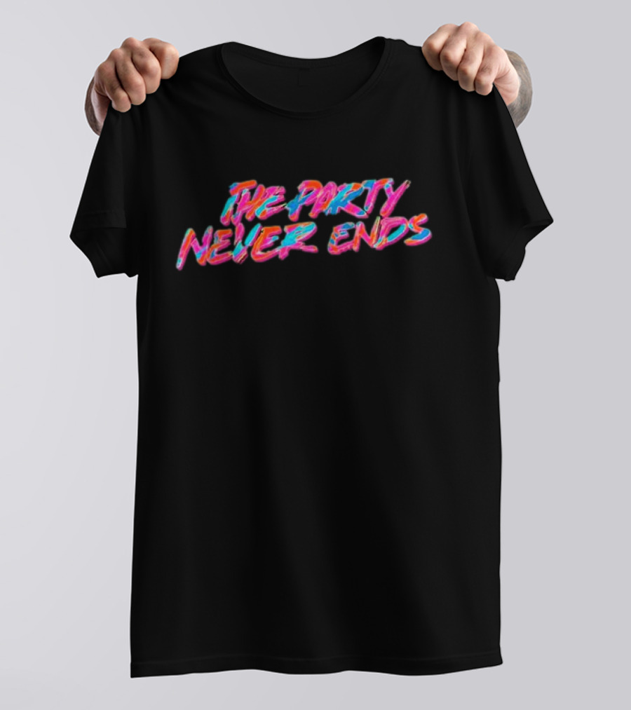 The Party Never Ends Neon Retro Vibes T-Shirt