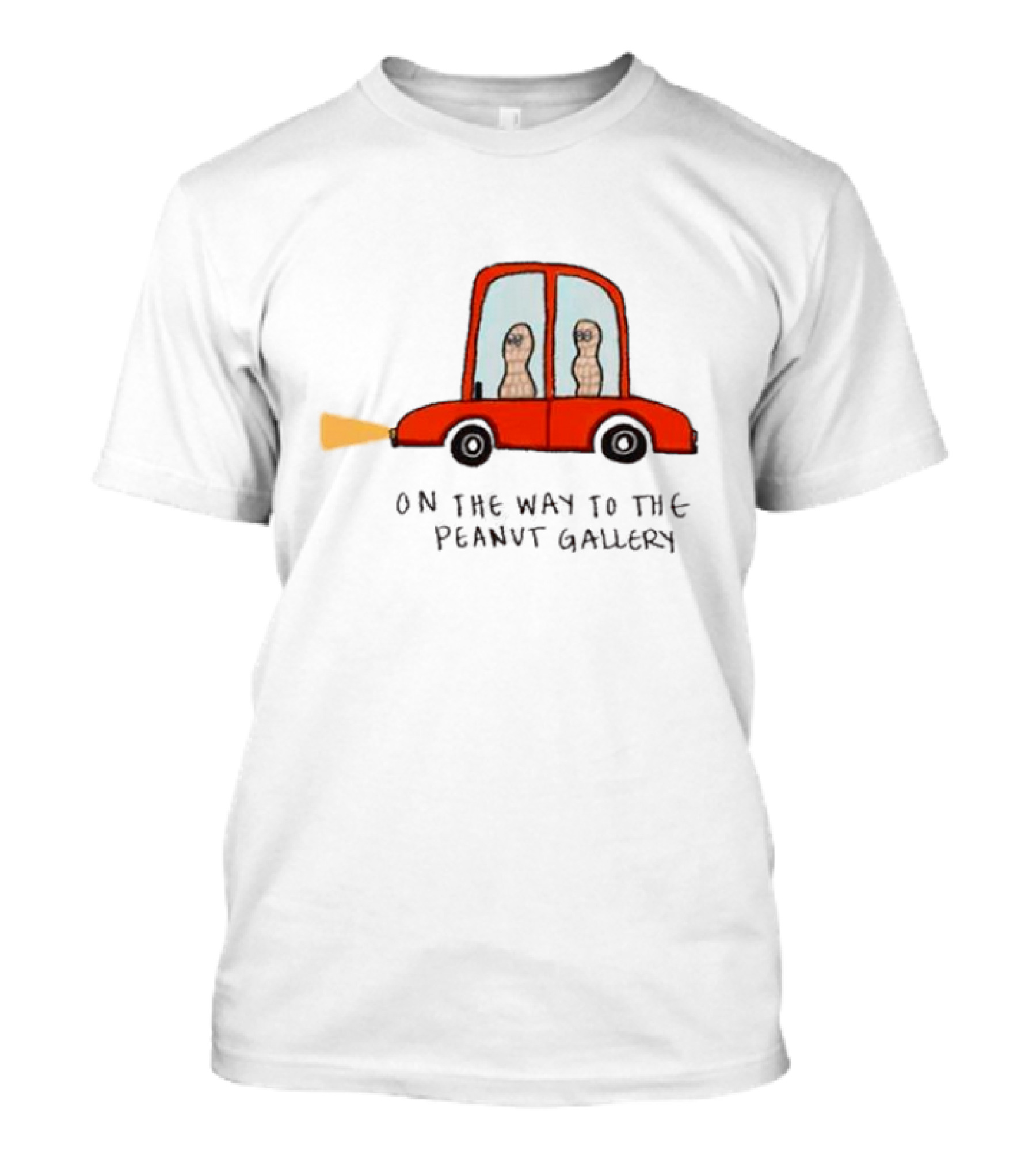 On The Way To The Peanut Gallery With Peanuts In Red Car T-Shirt