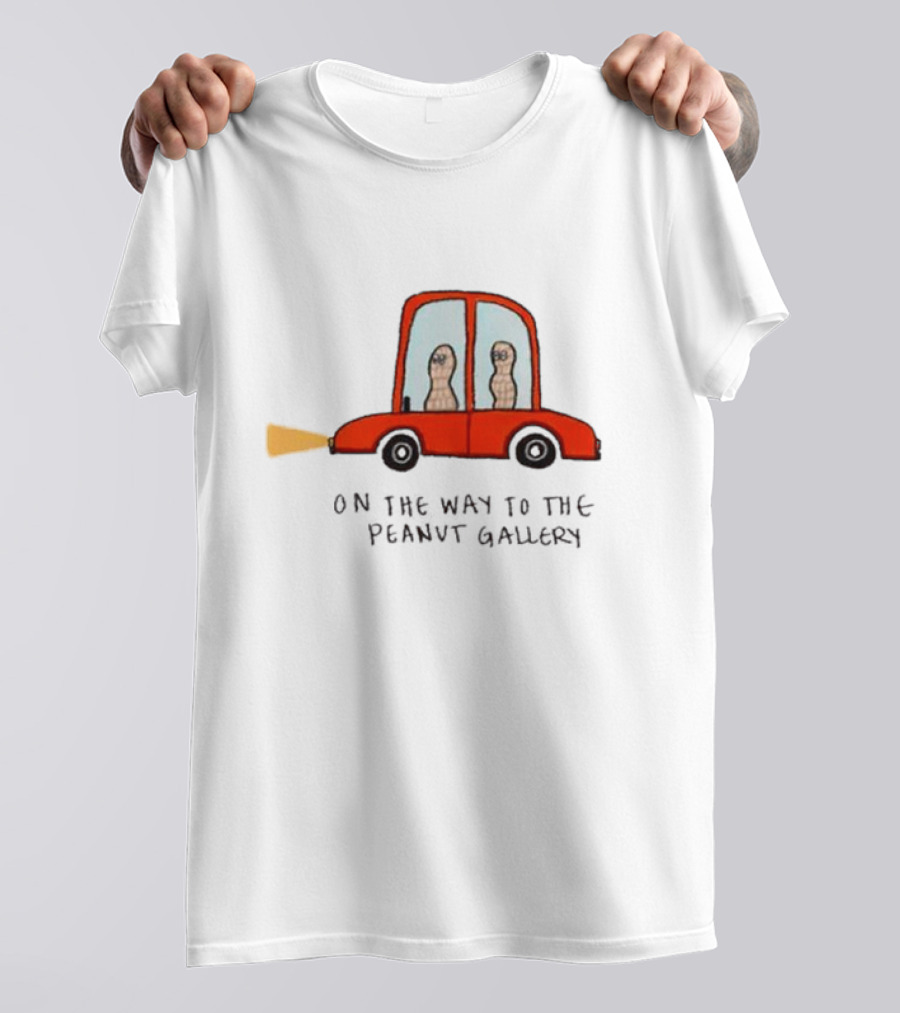 On The Way To The Peanut Gallery With Peanuts In Red Car T-Shirt