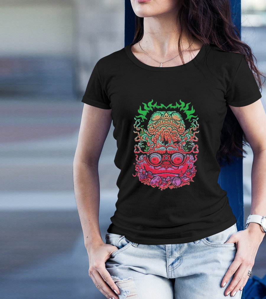 Papa Meat Psychedelic Skull Monster Stack T-Shirt