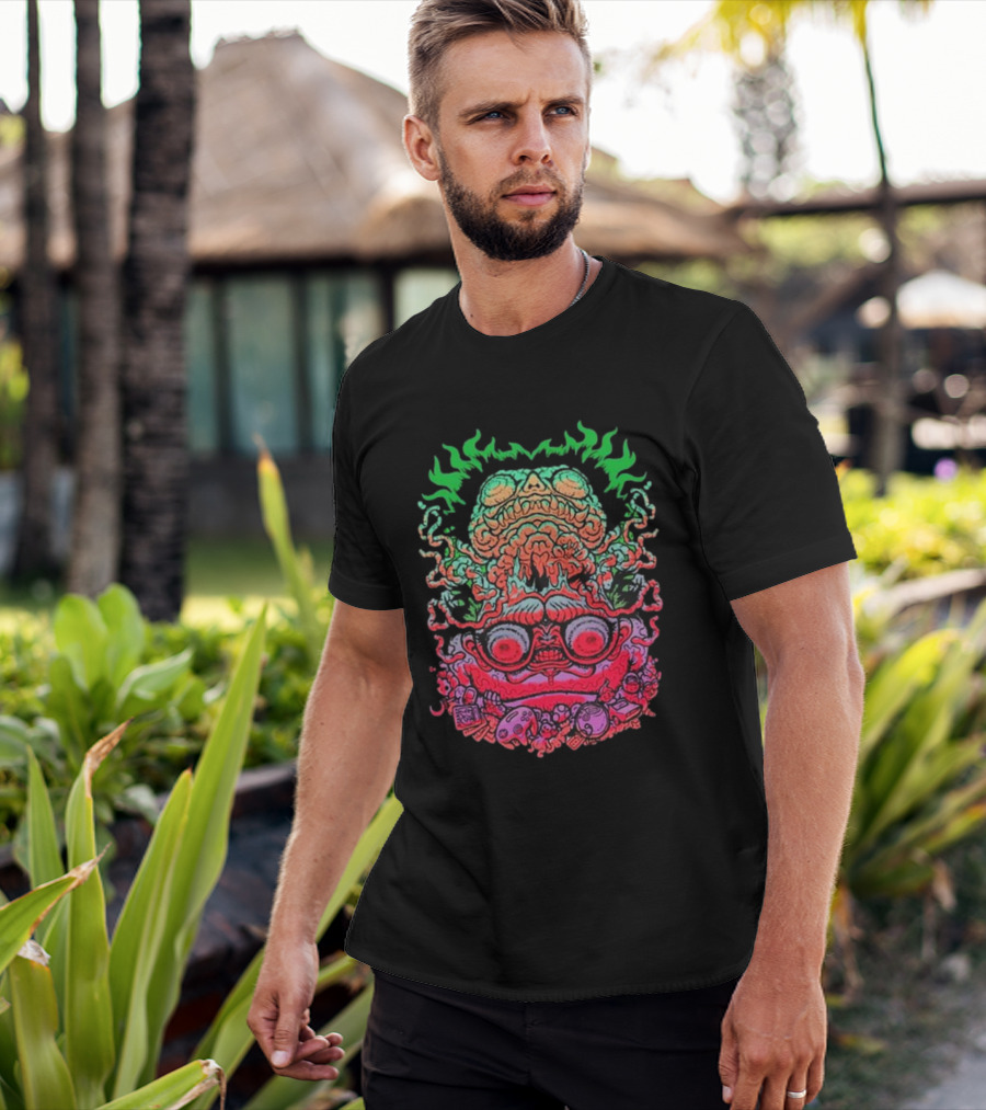 Papa Meat Psychedelic Skull Monster Stack T-Shirt