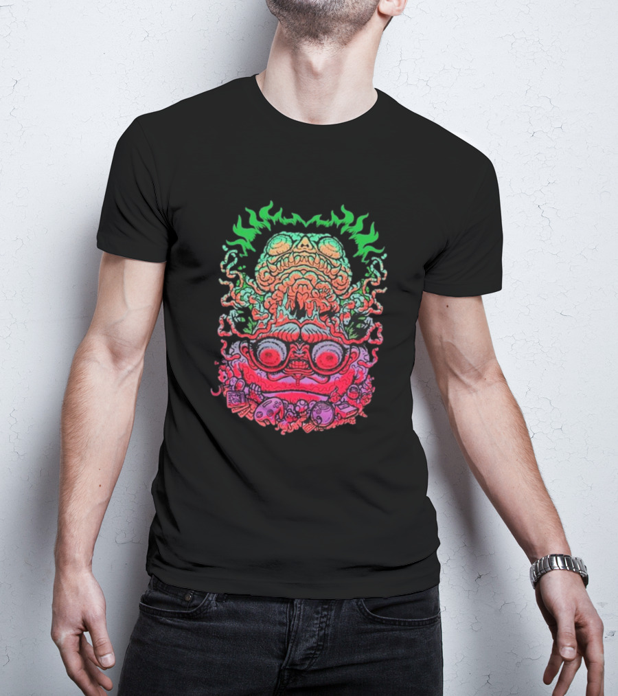 Papa Meat Psychedelic Skull Monster Stack T-Shirt