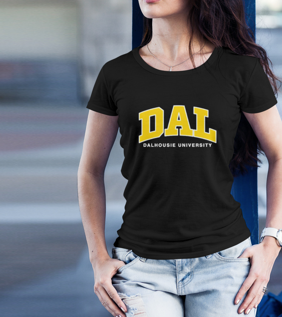 DAL Dalhousie University Yellow Arch Text T-Shirt
