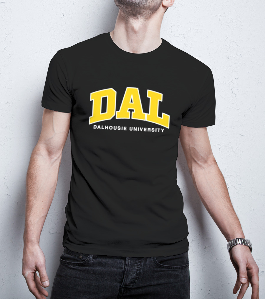 DAL Dalhousie University Yellow Arch Text T-Shirt