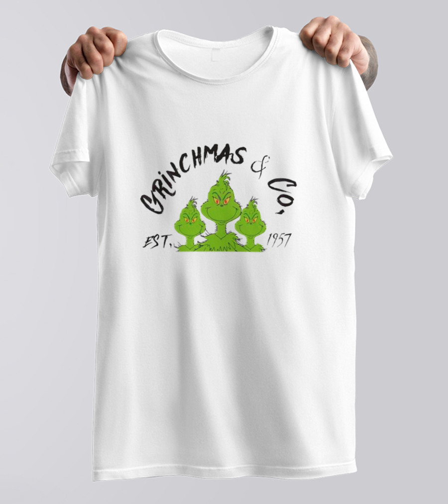 Grinchmas And Co Established 1957 Featuring Iconic Green Grinch Trio T-Shirt