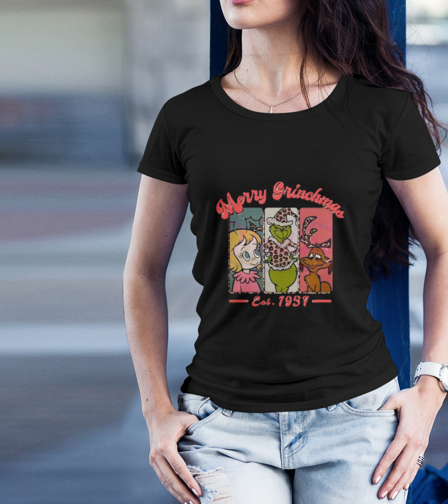 Merry Grinchmas Est 1957 Vintage Holiday Characters Classic T-Shirt