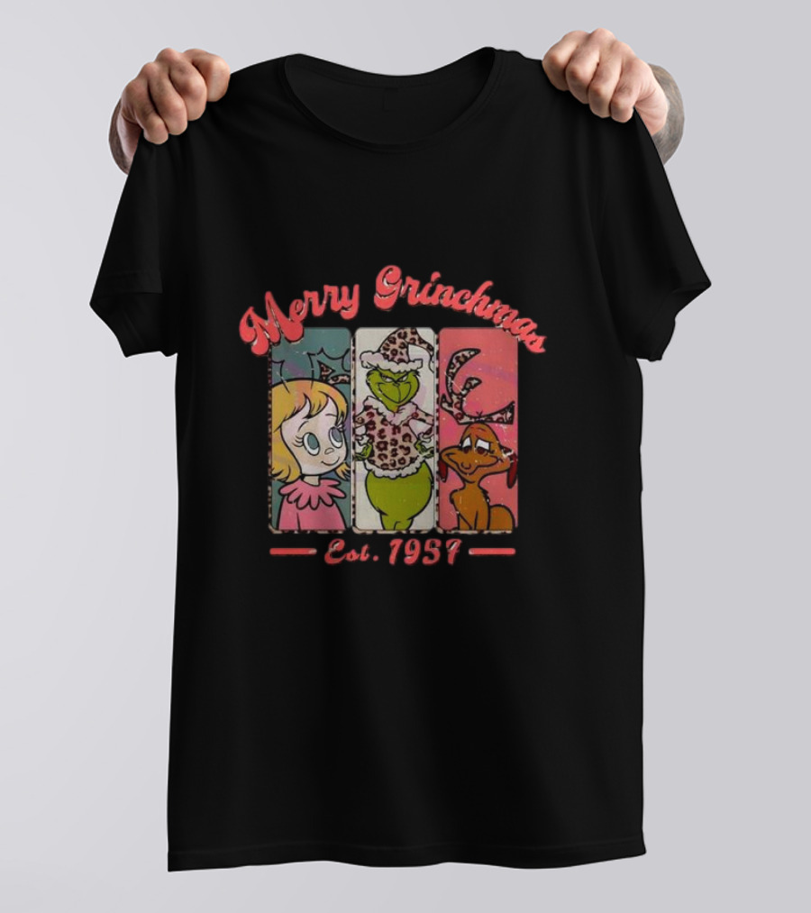 Merry Grinchmas Est 1957 Vintage Holiday Characters Classic T-Shirt