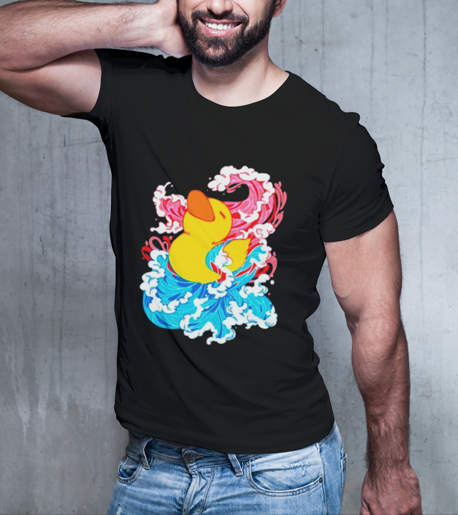 39Daph Duck Waves Red Blue T-Shirt