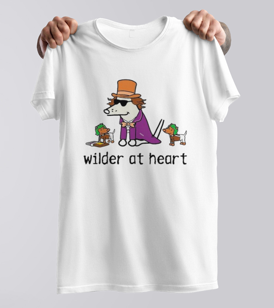 Wilder At Heart Dog In Orange Hat And Purple Outfit With Two Small Dogs T-Shirt
