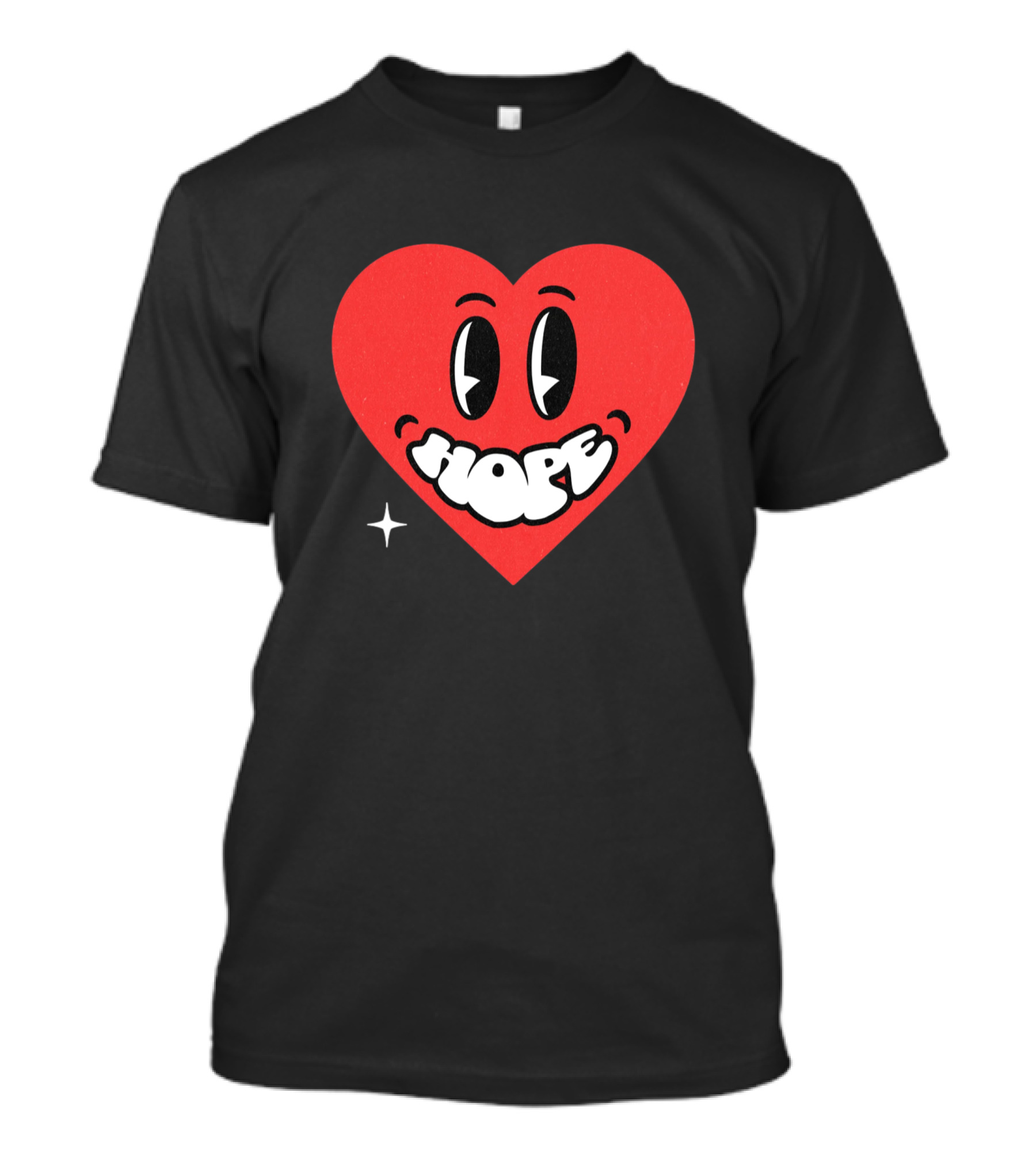 Hope Heart With Cartoon Eyes And Sparkle T-Shirt