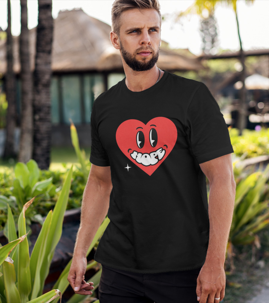 Hope Heart With Cartoon Eyes And Sparkle T-Shirt