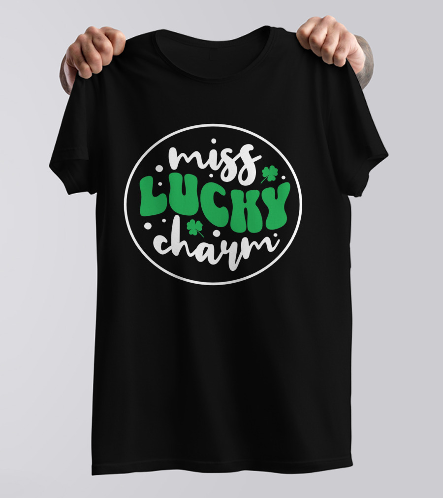Miss Lucky Charm St. Patrick's Day Festive Badge T-Shirt