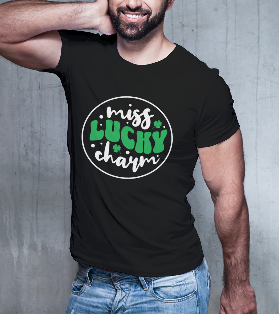 Miss Lucky Charm St. Patrick's Day Festive Badge T-Shirt