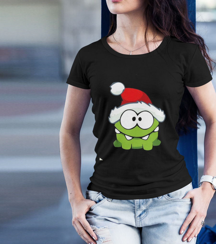 Om Nom Christmas Santa Hat T-Shirt