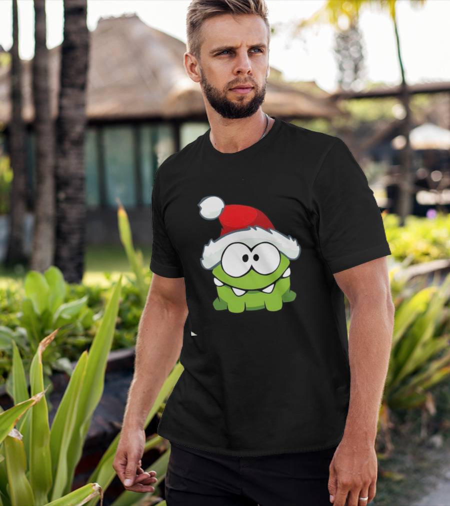 Om Nom Christmas Santa Hat T-Shirt