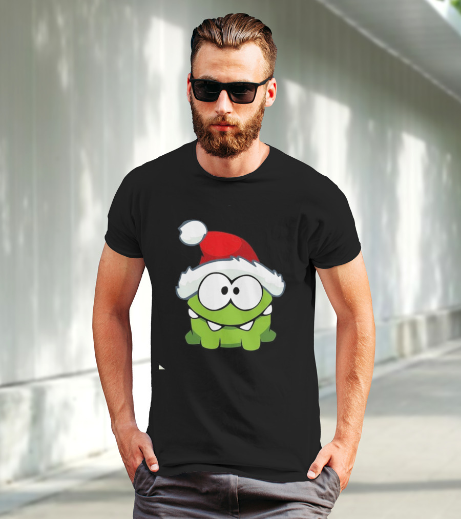 Om Nom Christmas Santa Hat T-Shirt