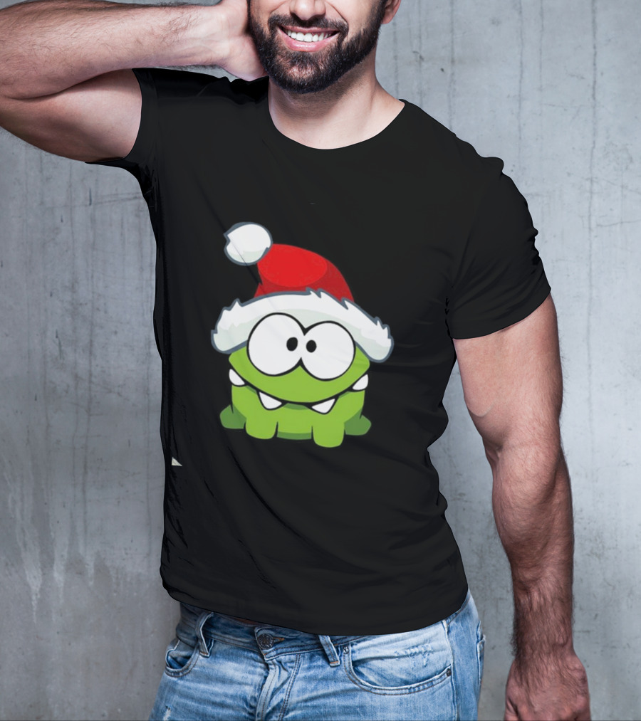Om Nom Christmas Santa Hat T-Shirt