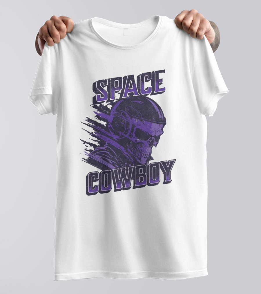Space Cowboy Skull Helmet Cosmic Adventure T-Shirt