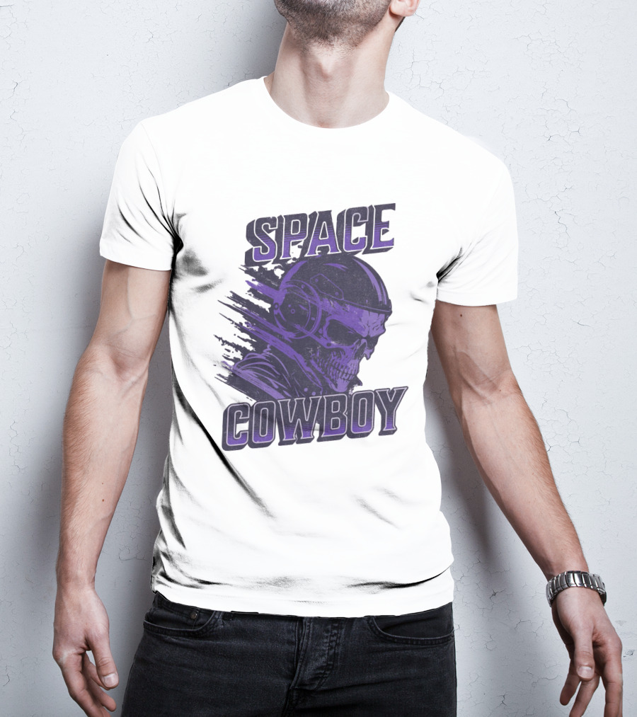 Space Cowboy Skull Helmet Cosmic Adventure T-Shirt