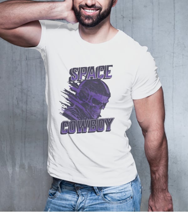 Space Cowboy Skull Helmet Cosmic Adventure T-Shirt