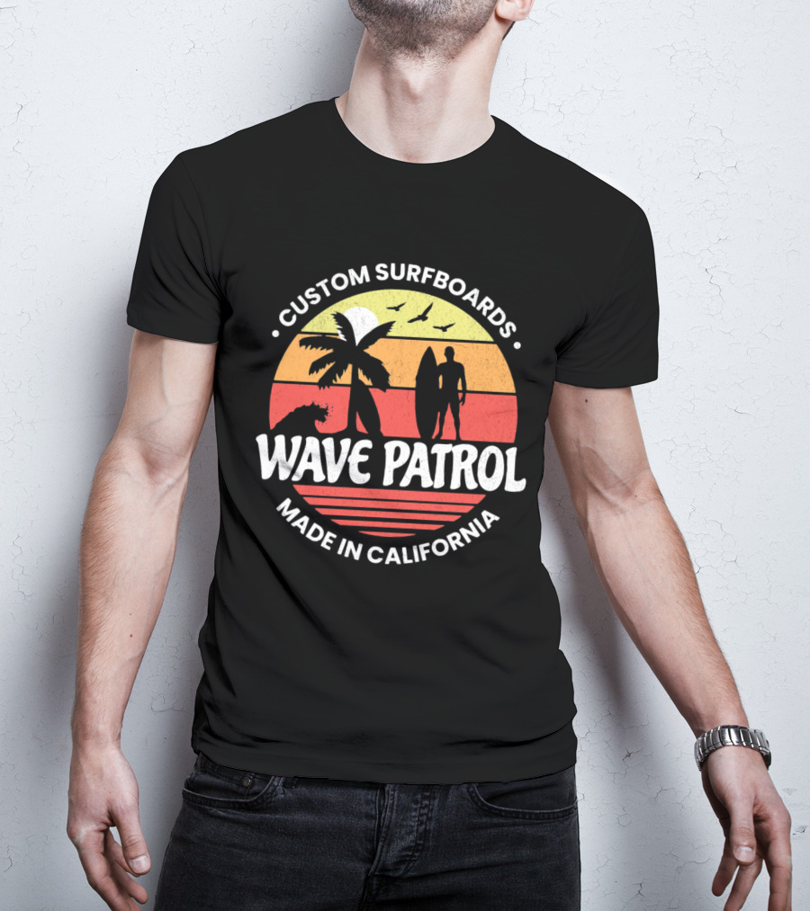 Wave Patrol Custom Surfboards Made In California T-Shirt