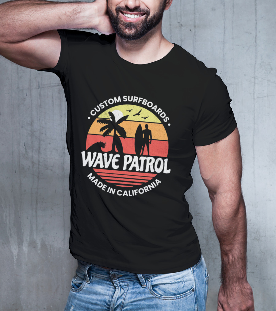 Wave Patrol Custom Surfboards Made In California T-Shirt