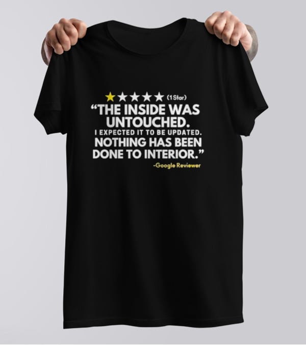 1 Star The Inside Was Untouched Google Reviewer T-Shirt