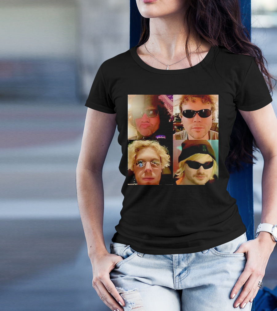 5 Seconds Of Summer Sunglasses Group Collage T-Shirt